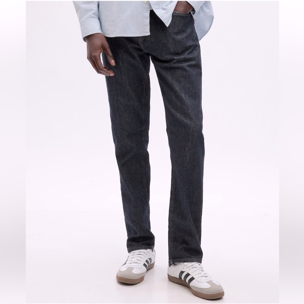 GAP Slim Coupe Etroite Jeans Gay Mens Gray Straight Leg Zipper Fly Pant 35 / 30